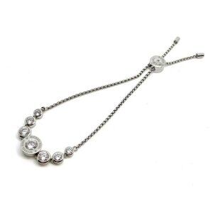 Michael Kors | Cubic Zirconia Silver Tone Slide Bracelet